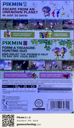 Pikmin 1 + 2 Nintendo Switch, PAL box back