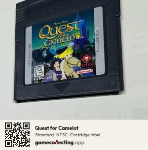 Quest for Camelot Game Boy Color, NTSC cartridge label