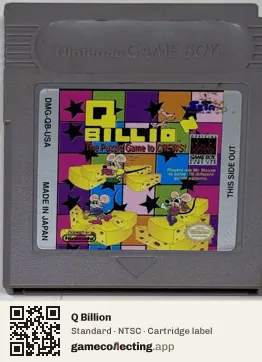 Q Billion Game Boy, NTSC cartridge label