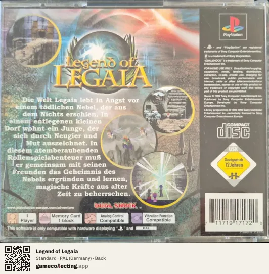 Legend of Legaia PlayStation, Germany box back