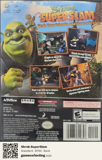 Shrek SuperSlam Nintendo GameCube, NTSC box back