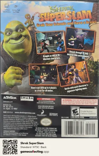 Shrek SuperSlam Nintendo GameCube, NTSC box back