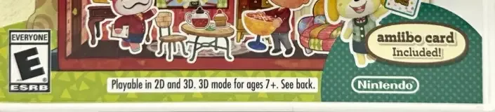 Animal Crossing: Happy Home Designer, the ESRB box on its front