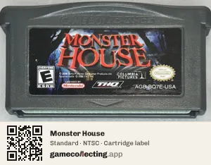 Monster House Game Boy Advance, NTSC cartridge label