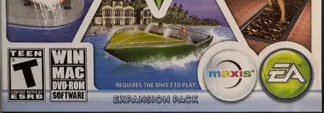 The Sims 3: Island Paradise, the ESRB box on its front