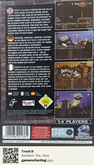 Trash It Sega Saturn, PAL box back