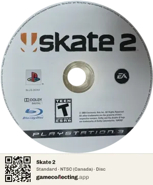 Skate 2 PlayStation 3, NTSC disc