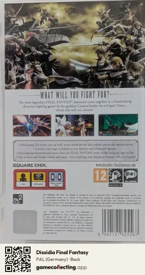 Dissidia Final Fantasy PlayStation Portable, Germany box back