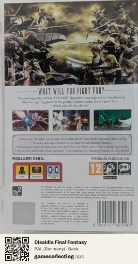 Dissidia Final Fantasy PlayStation Portable, Germany box back