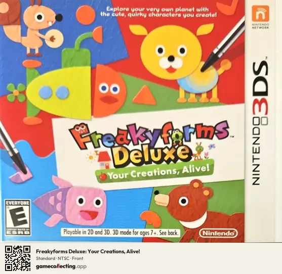 Freakyforms Deluxe: Your Creations, Alive! Nintendo 3DS, NTSC box front