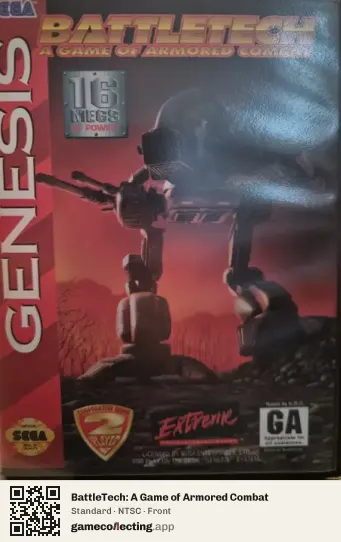BattleTech: A Game of Armored Combat Sega Mega Drive / Genesis, NTSC box front