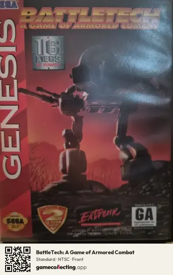 BattleTech: A Game of Armored Combat Sega Mega Drive / Genesis, NTSC box front