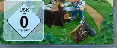 Animal Crossing: New Horizons, the USK square on its front