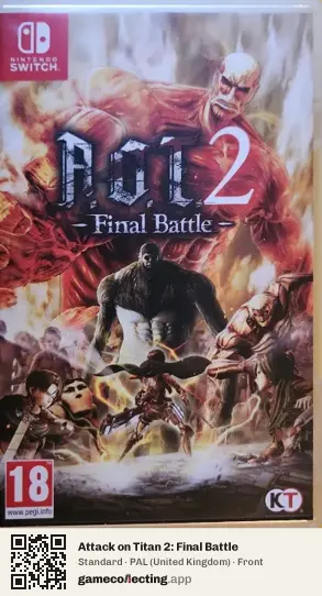 Attack on Titan 2: Final Battle Nintendo Switch, United Kingdom box front