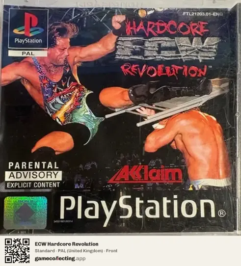 ECW Hardcore Revolution PlayStation, United Kingdom box front