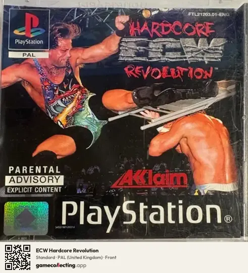 ECW Hardcore Revolution PlayStation, United Kingdom box front