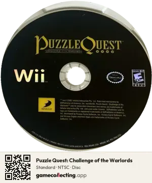 Puzzle Quest: Challenge of the Warlords Nintendo Wii, NTSC disc