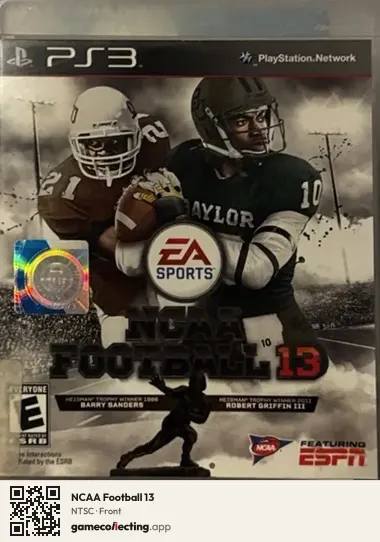 NCAA Football 13 PlayStation 3, NTSC box front