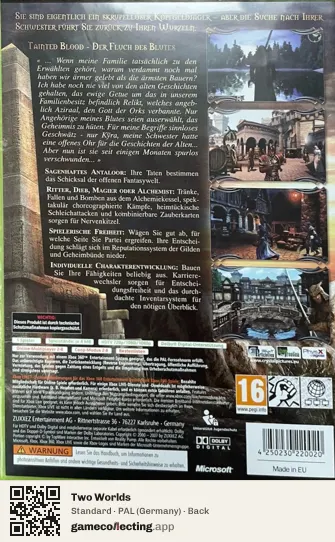 Two Worlds Xbox 360, Germany box back