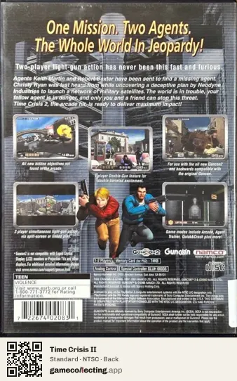 Time Crisis II PlayStation 2, NTSC box back