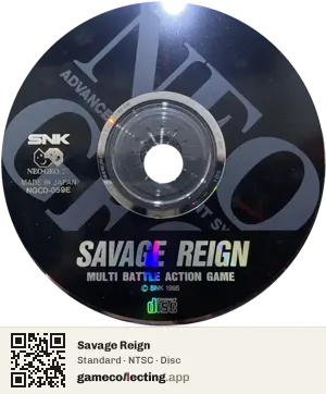 Savage Reign Neo Geo CD, NTSC disc