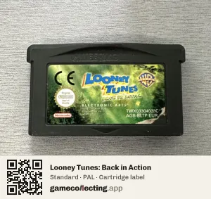 Looney Tunes: Back in Action Game Boy Advance, PAL cartridge label