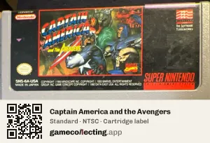 Captain America and the Avengers Super Nintendo Entertainment System, NTSC cartridge label