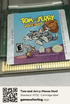 Tom and Jerry: Mouse Hunt Game Boy Color, NTSC cartridge label