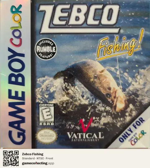 Zebco Fishing Game Boy Color, NTSC box front