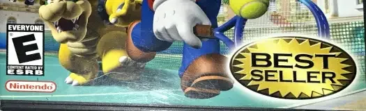 Mario Power Tennis, the ESRB box on its front