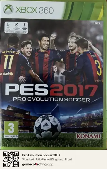 Pro Evolution Soccer 2017 Xbox 360, United Kingdom box front