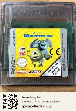 Monsters, Inc. Game Boy Color, PAL cartridge label