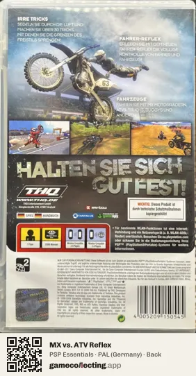 MX vs. ATV Reflex PlayStation Portable, Germany box back