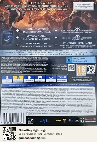 Elden Ring Nightreign PlayStation 4, Germany box back