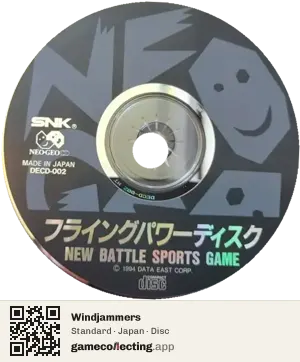 Windjammers Neo Geo CD, Japan disc