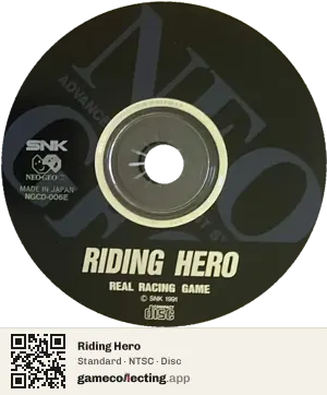 Riding Hero Neo Geo CD, NTSC disc
