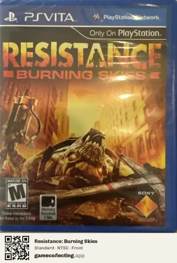 Resistance: Burning Skies PlayStation Vita, NTSC box front