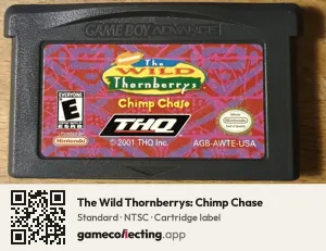 The Wild Thornberrys: Chimp Chase Game Boy Advance, NTSC cartridge label