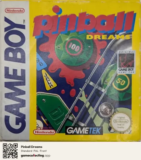 Pinball Dreams Game Boy, PAL box front