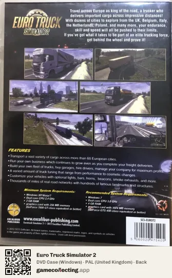 Euro Truck Simulator 2 Computer, United Kingdom box back