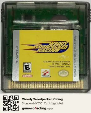 Woody Woodpecker Racing Game Boy Color, NTSC cartridge label