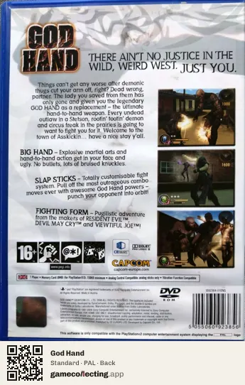 God Hand PlayStation 2, PAL box back
