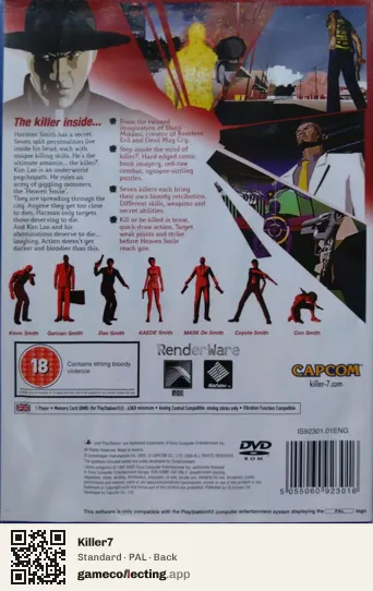 Killer7 PlayStation 2, PAL box back