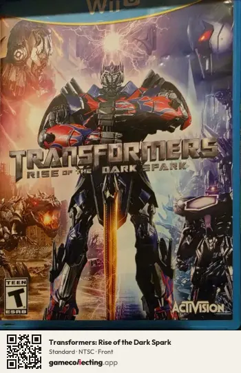 Transformers: Rise of the Dark Spark Nintendo Wii U, NTSC box front