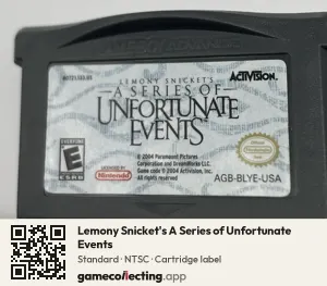 Lemony Snicket's A Series of Unfortunate Events Game Boy Advance, NTSC cartridge label
