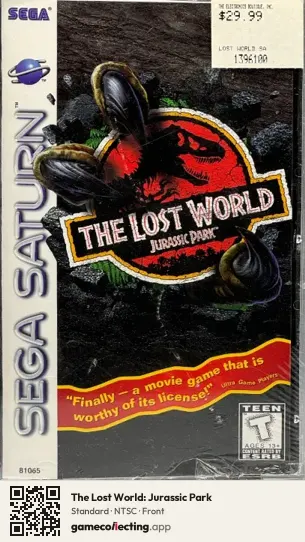 The Lost World: Jurassic Park Sega Saturn, NTSC box front
