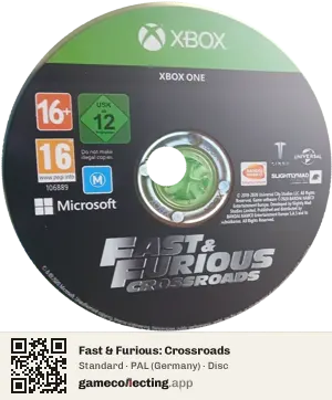 Fast & Furious: Crossroads Xbox One, PAL disc