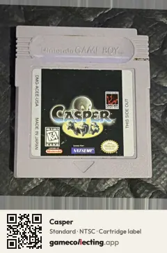 Casper Game Boy, NTSC cartridge label