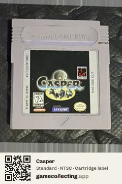 Casper Game Boy, NTSC cartridge label