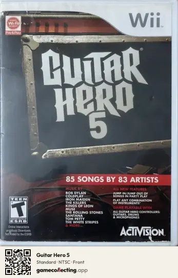 Guitar Hero 5 Nintendo Wii, NTSC box front